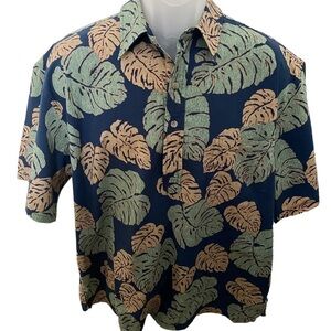 ONO & COMPANY Blue Tropical Aloha Hawaiian Shirt Men XL